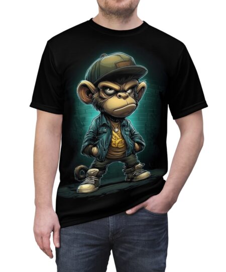 Trendy Monkey Graphic Tee, Cool Unisex Shirt