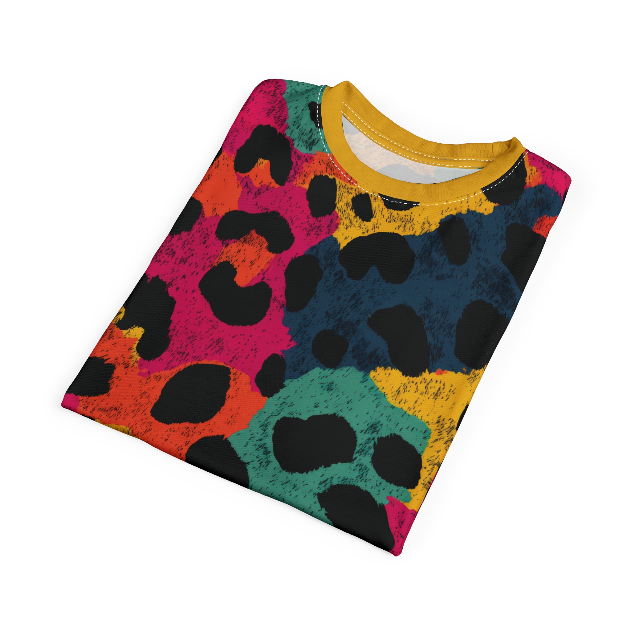 Colorful Leopard Print Unisex Tee - Image 8