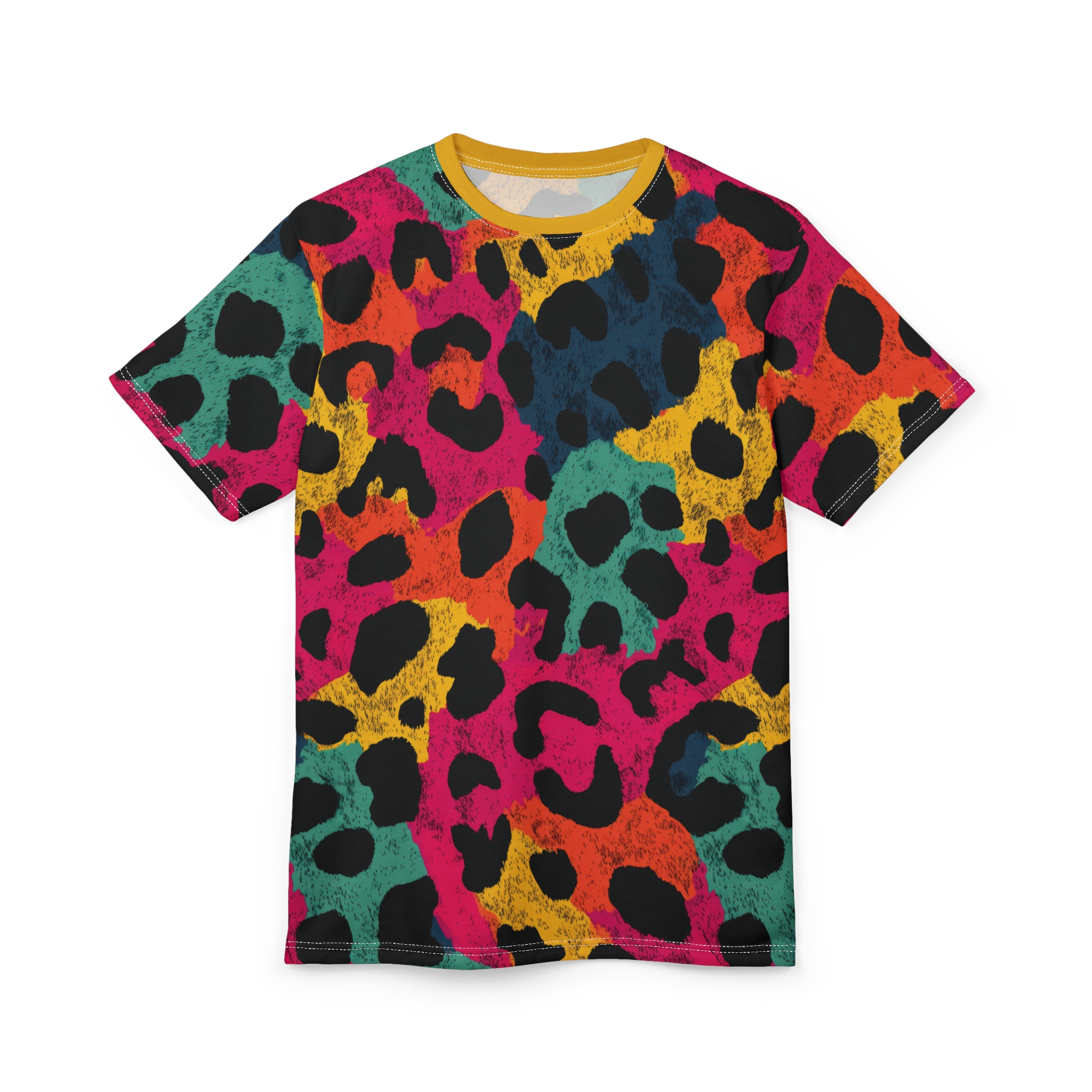 Colorful Leopard Print Unisex Tee - Image 4