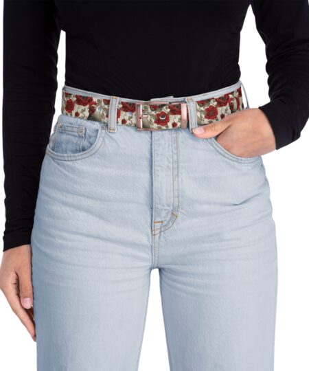 Chicken Rooster Floral Print Belt for Everyday Style