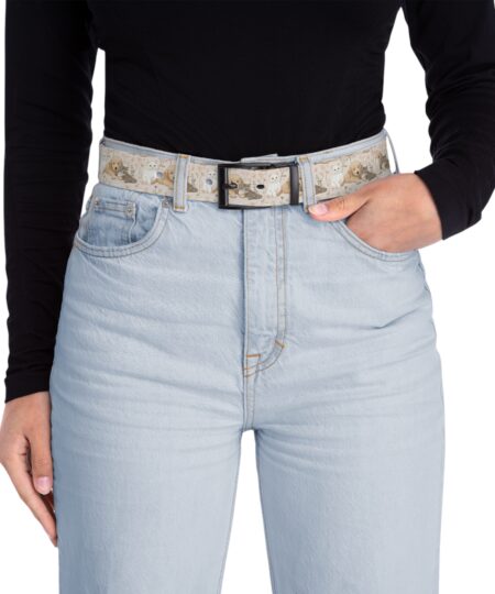 Pet-Inspired Belt with Whimsical Dog And Cat Animal Design