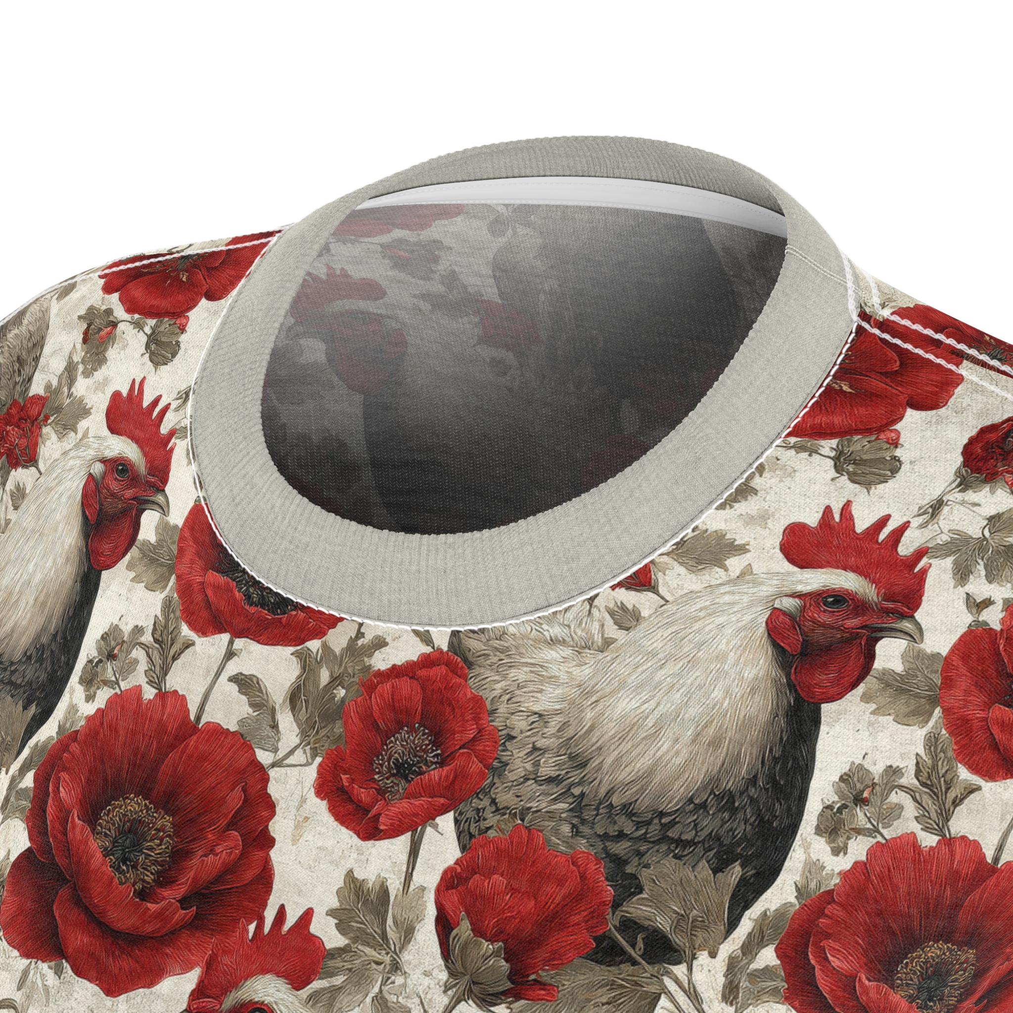 Vintage Floral Rooster Women's Tee - Rustic Farmhouse Style Top - Image 5