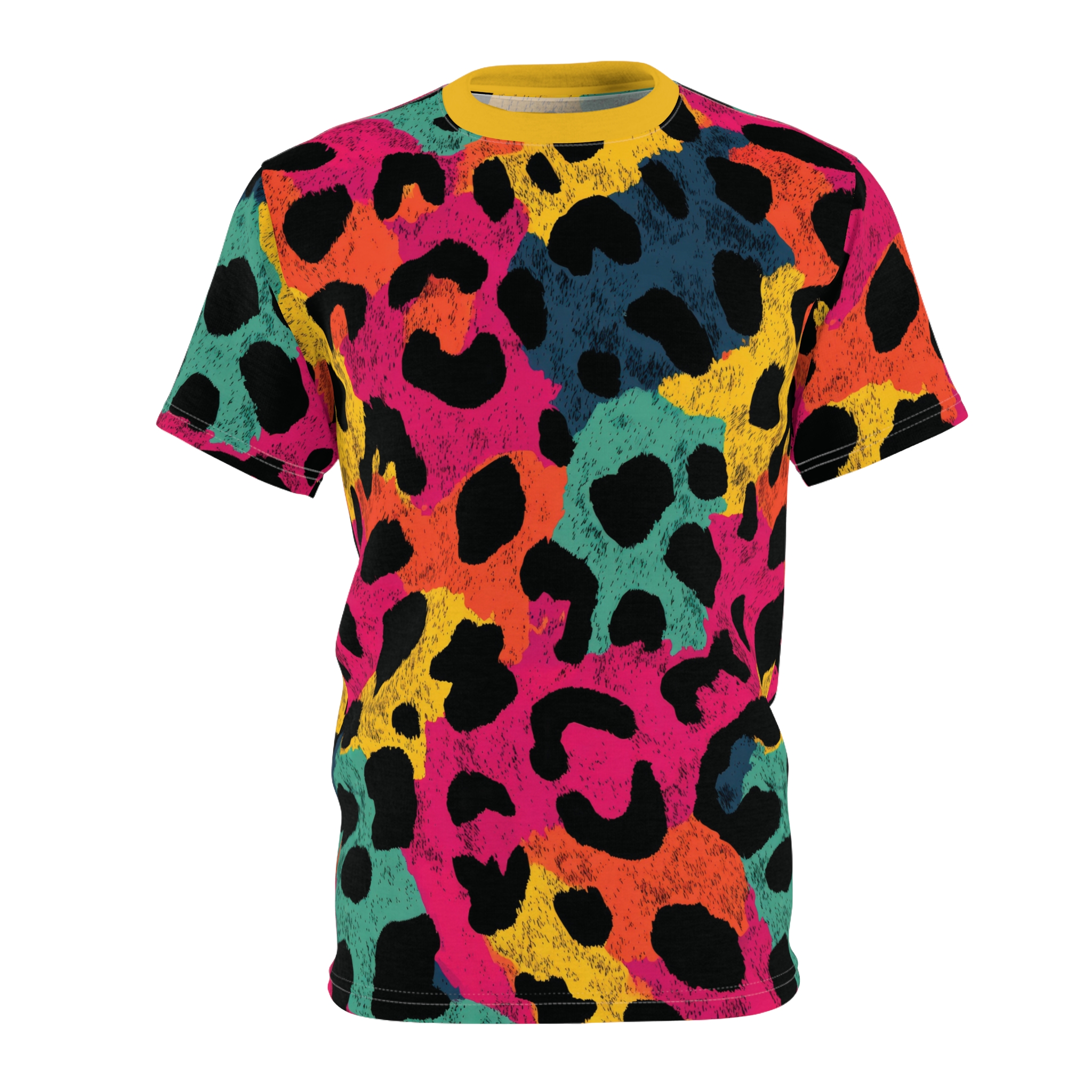 Colorful Leopard Print Unisex Tee - Image 3