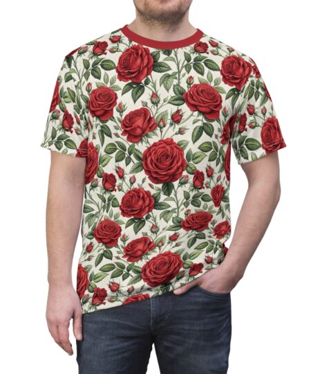 Romantic Floral Unisex Tee, Red Rose T-Shirt for Every Occasion