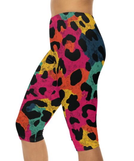 Colorful Animal Print Capri Leggings for Stylish Comfort