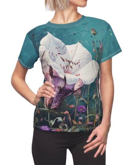 Floral Women's All Over Print Tee - Vibrant Nature Design