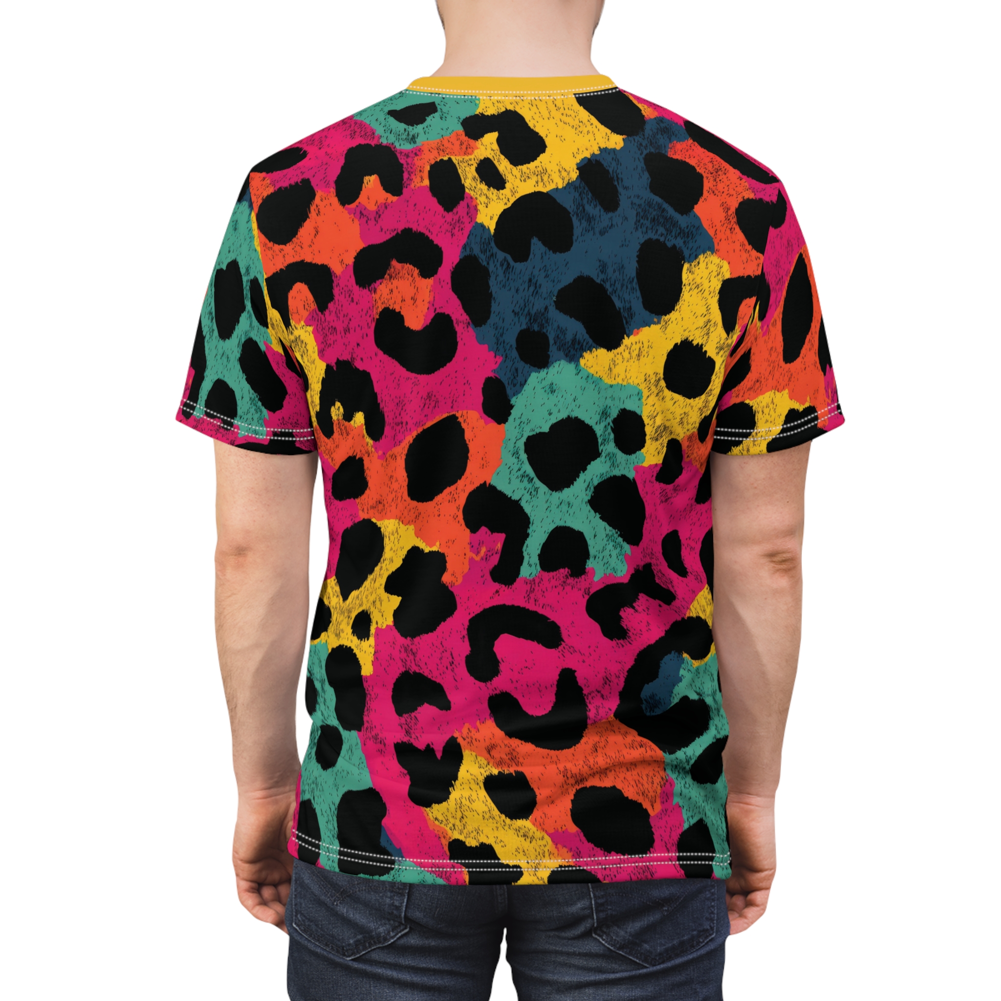 Colorful Leopard Print Unisex Tee - Image 2