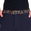 Burgundy belt with a detailed grape vine pattern, featuring purple grapes and green leaves.