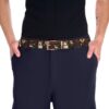 All over print belt featuring cats and dark floral pattern, offering a vintage streetwear aesthetic. Features a rose gold buckle.