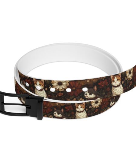 Cats And Kitten And Floral Design Adjustable Belt for Stylish Outfits 2 Toasted Styles