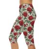 Stretchy Chic Floral Rose Capri Leggings – eye-catching printed capri pants - Detail View 6