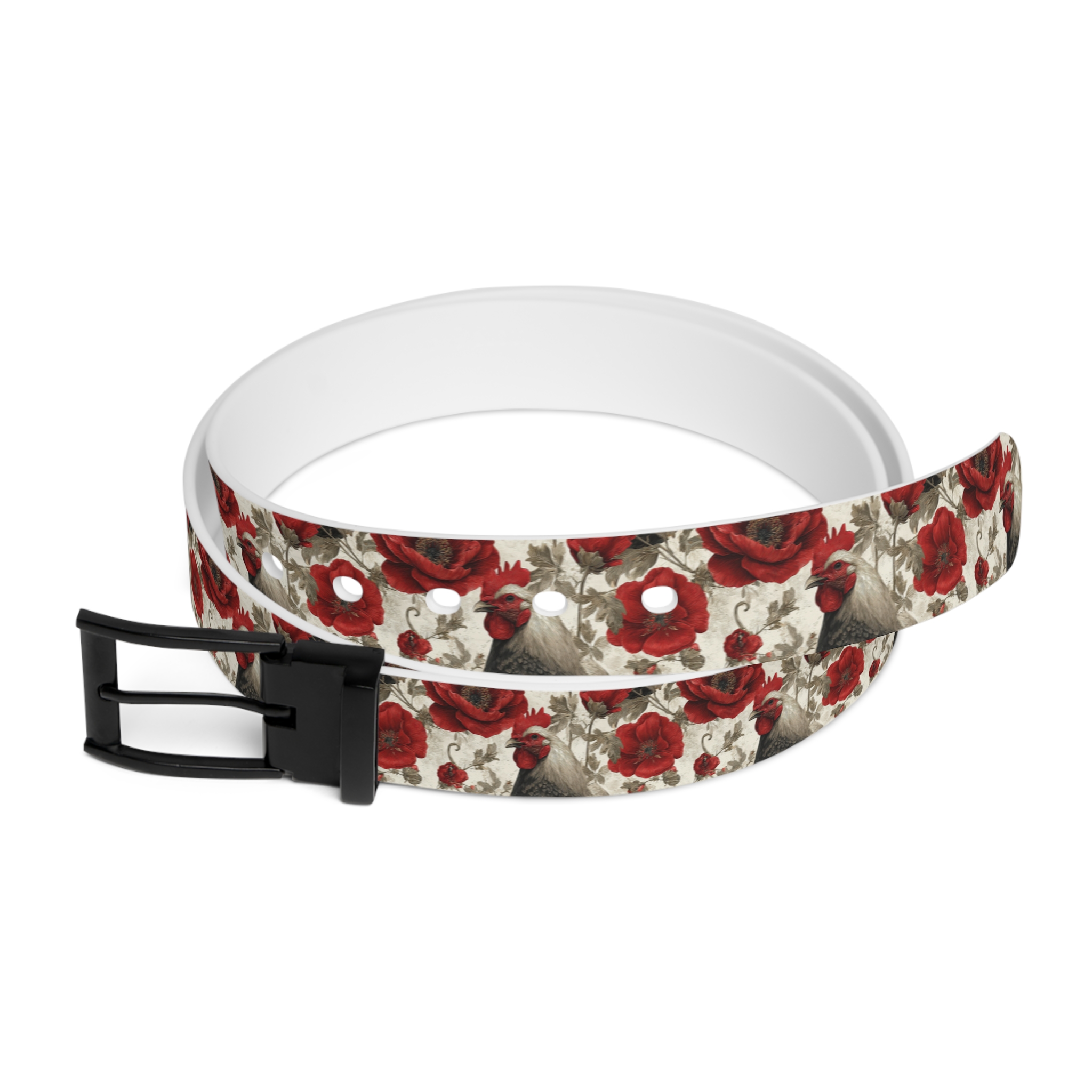 Chicken Rooster Floral Print Belt for Everyday Style 9 Toasted Styles