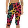 Stretchy Colorful Animal Print Capri Leggings for Stylish Comfort – eye-catching printed capri pants - Detail View 3
