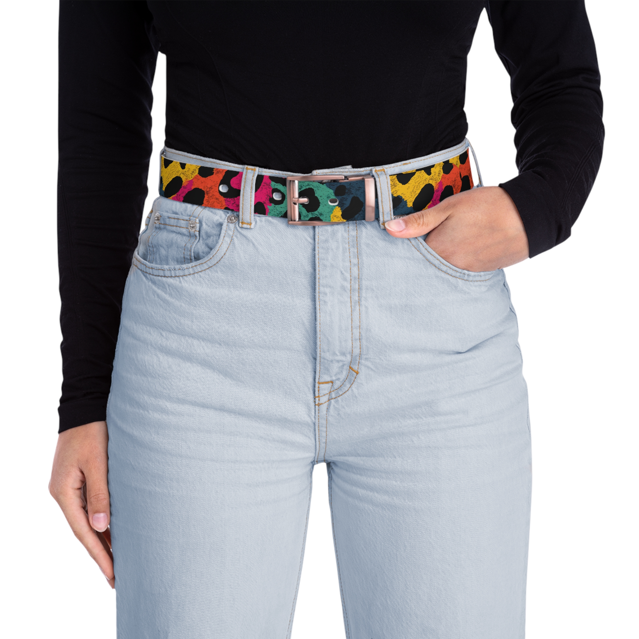 Colorful Leopard Print Custom Belt for Trendy Style - Image 5