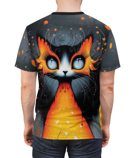 Fiery Cat Graphic Tee - Unique Unisex All Over Print T-Shirt 10 Toasted Styles