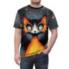Fiery Cat Graphic Tee - Unique Unisex All Over Print T-Shirt 9 Toasted Styles