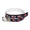 Fiery rose all over print belt featuring sublimation sublimation tee design and metal buckle.