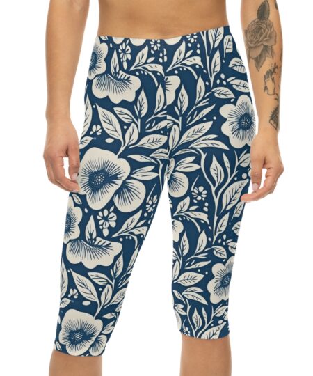 Floral Print Capri Leggings for Women 6 Toasted Styles