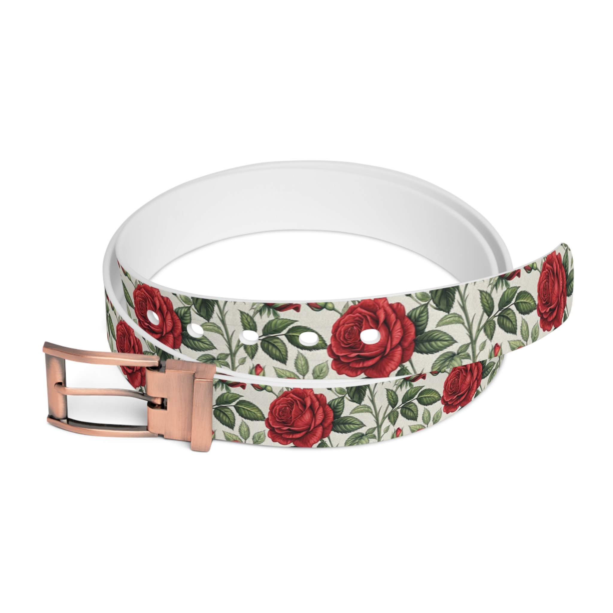 Floral Rose Pattern Custom Belt - Image 4