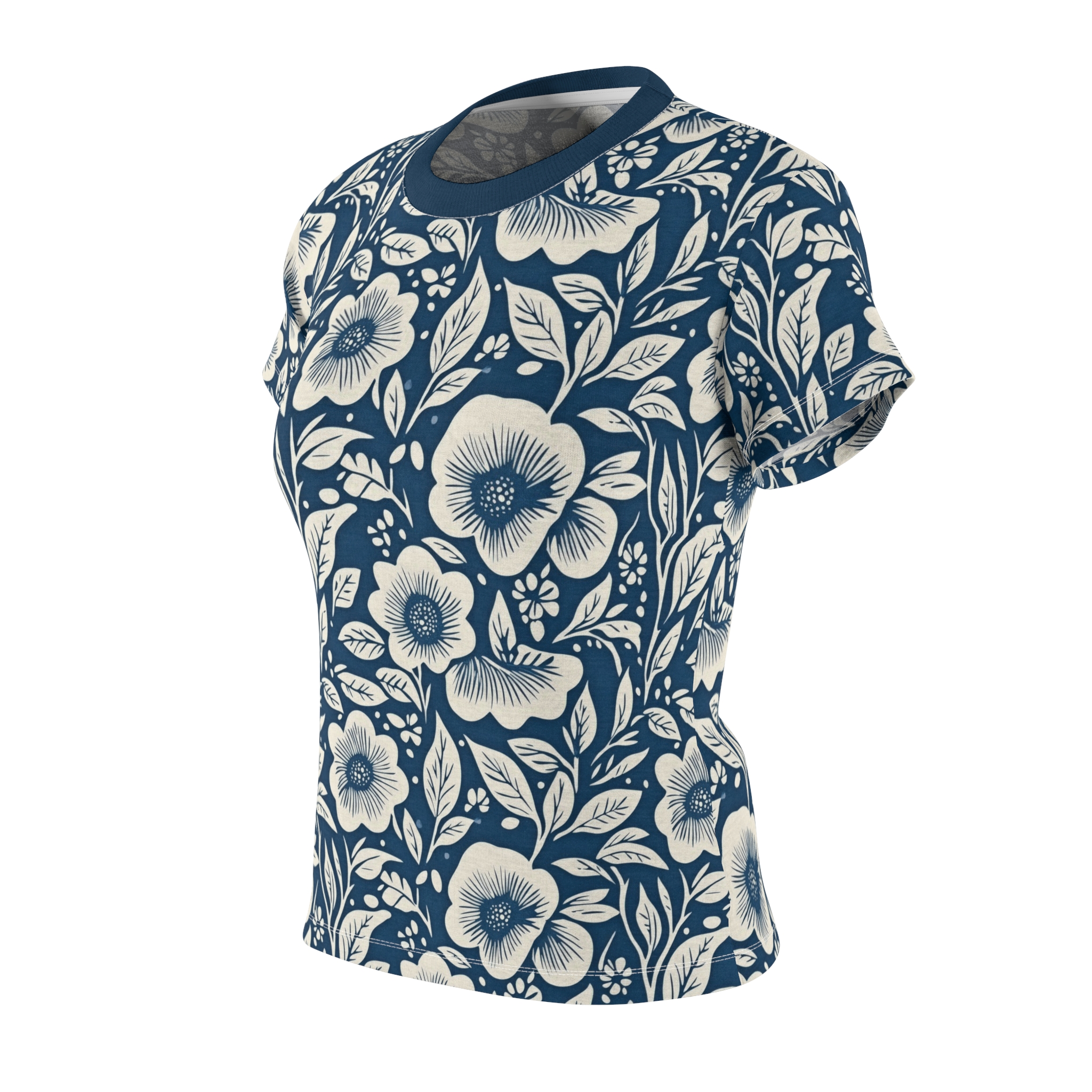 Floral Women's All Over Print, Stylish Floral Tee