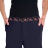 All over print belt featuring a seamless pattern of glowing red and orange roses with dark foliage.
