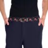 Intense glowing rose all-over print sublimation belt with dark background and metallic buckle.