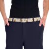 Golden Retriever puppies with lavender and wildflowers on a seamless all over print sublimation belt.