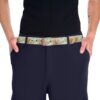 Golden retriever puppies and kittens among white flowers, all over print sublimation belt with vintage pattern and seamless wrap around graphic.