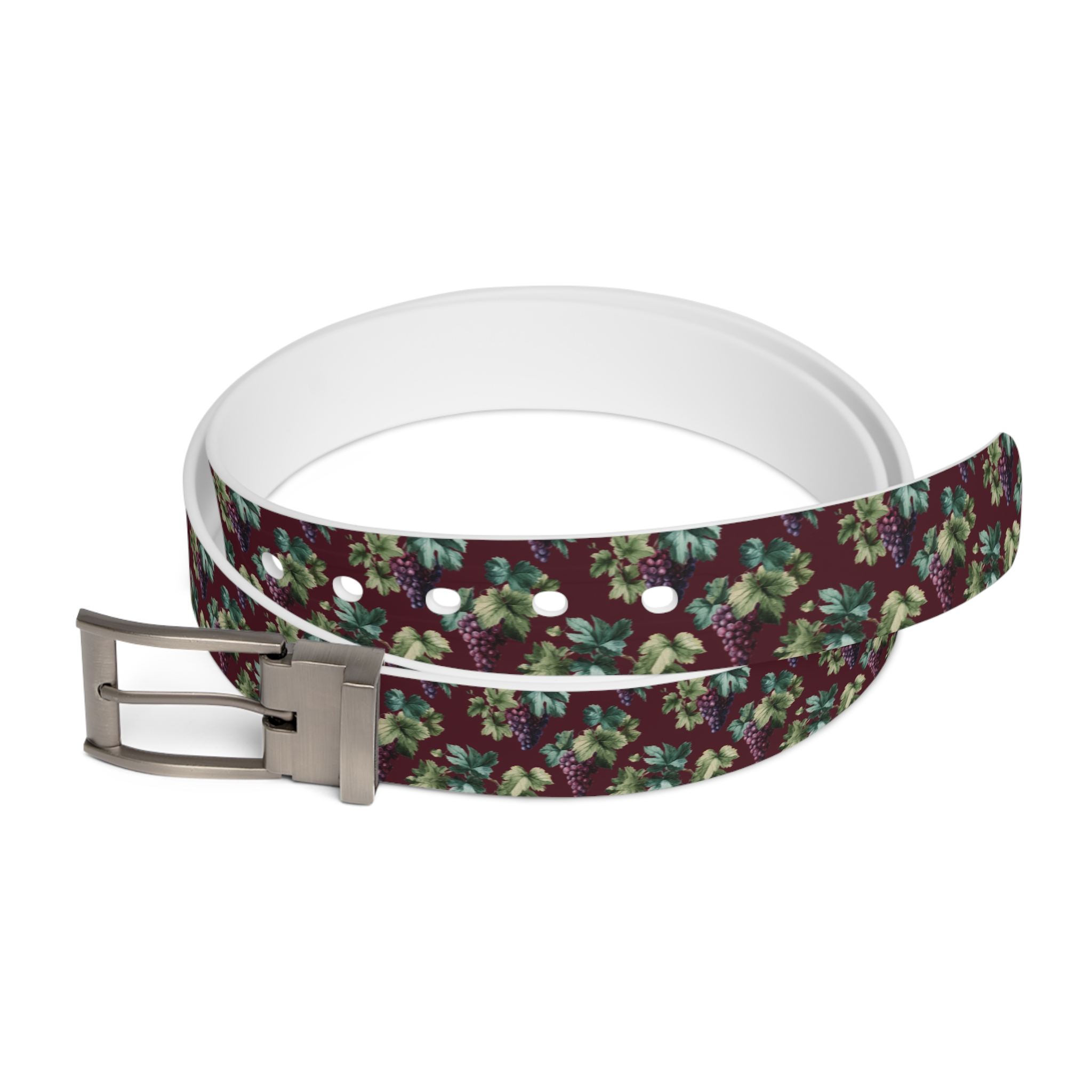 Grape Winery Floral Pattern Belt - Stylish Adjustable Accessory 2 Toasted Styles