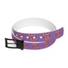 Pride flag colors belt with 'Love is Love' repeating graphic and black buckle.
