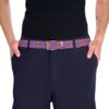 Purple belt with repeating 'Love Is Love' graphic, featuring pink hearts and stylized text. A perfect accessory for pride celebrations.