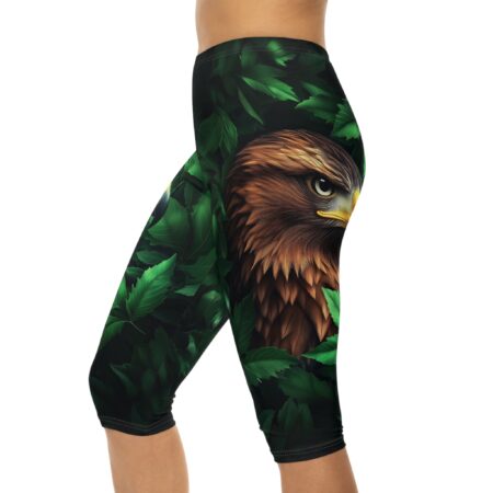 Sleek Nature-Inspired Eagle Women’s Capri Leggings – breathable activewear capri leggings - Main View