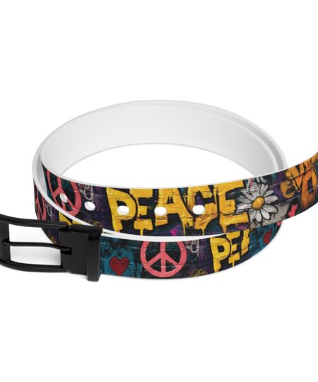 Peace Sign Fashion Belt - Colorful Adjustable Waist Accessory 2 Toasted Styles