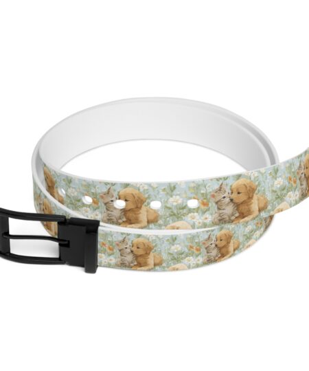 Playful Puppy Print Belt for Animal Lovers 2 Toasted Styles