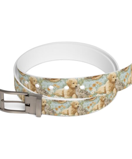 Playful Puppys Print Belt for Animal Lovers 2 Toasted Styles