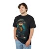A stylized ape with a cap, jacket, and chains is depicted on this black graphic tee with a dark, graffiti-like background.