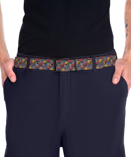 Vibrant Basket Ball Hoop Patterned Belt for Stylish Outfits 10 Toasted Styles