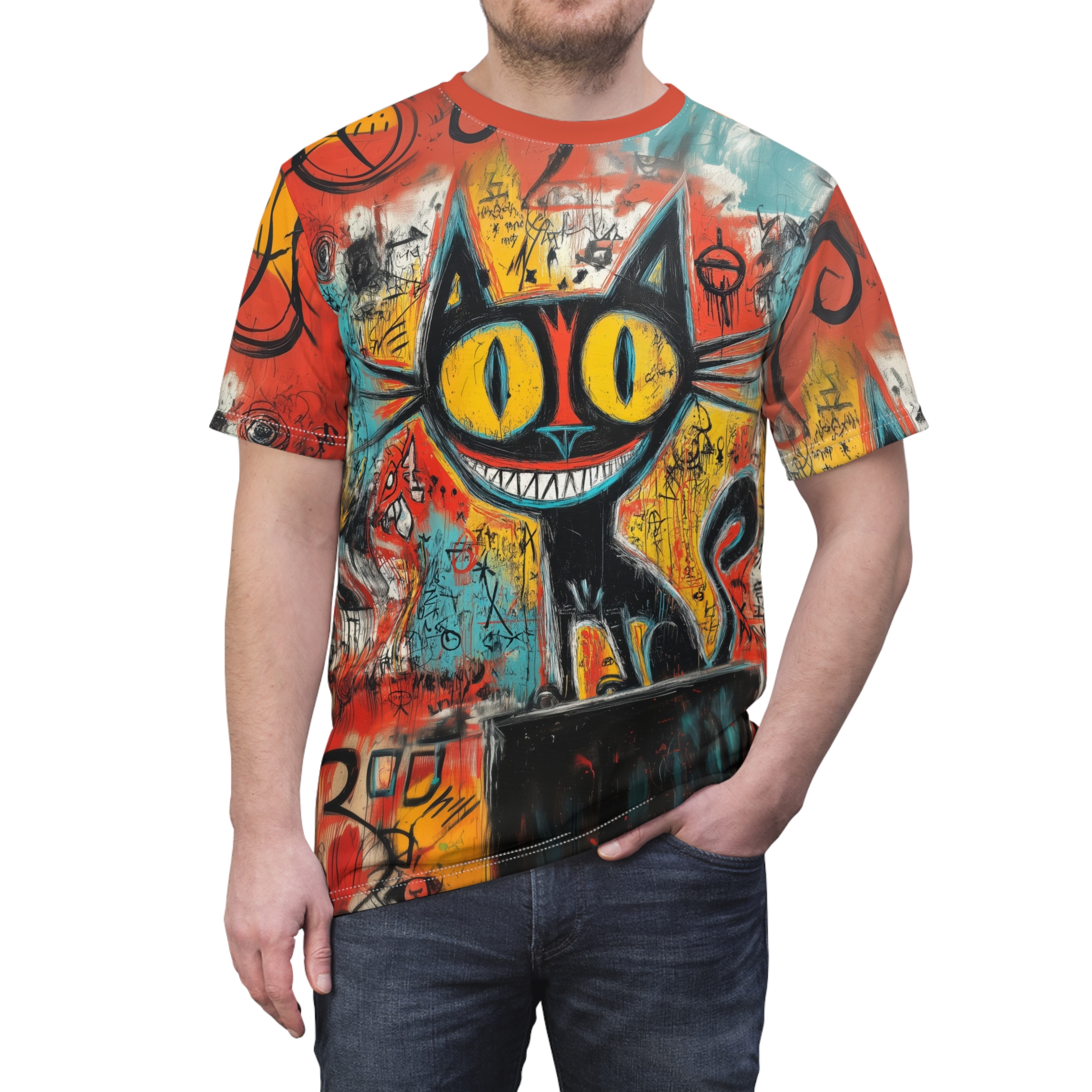 Vibrant Graffiti Cat Tee for Art Lovers 9 Toasted Styles