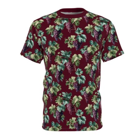 Stylish Vintage Grapevine Unisex Tee - Floral All Over Print For Wine Lovers – durable everyday unisex apparel