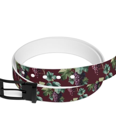 Winery Grape Floral Pattern Belt - Stylish Adjustable Accessory 2 Toasted Styles