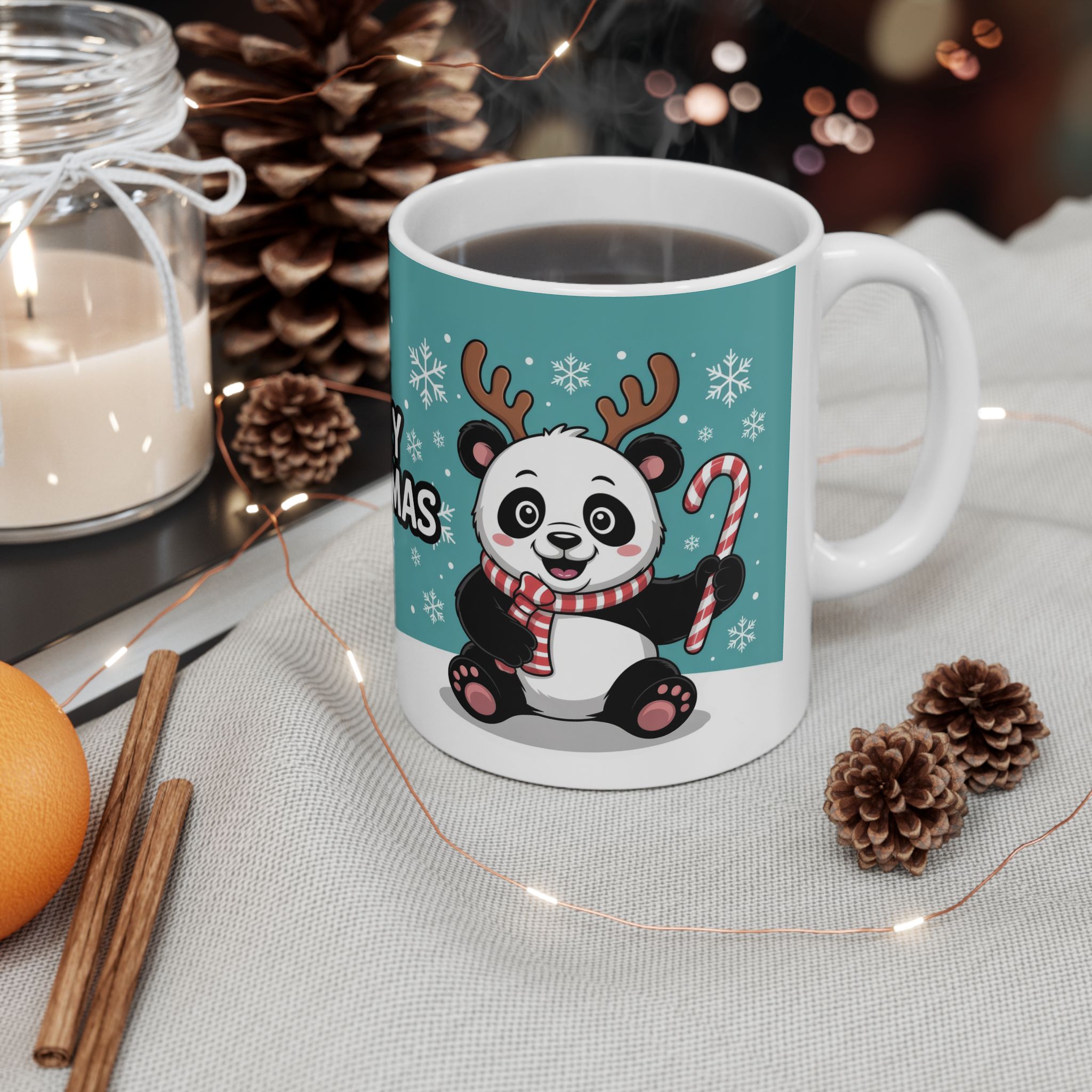 Cute Christmas Panda Mug, Seasonal Decor - Image 5
