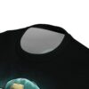 Teal, black, and yellow comic graphics cover this sublimation graphic tee with a street punk vibe.