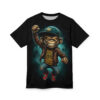 Teal smoke and a fierce monkey in a leather jacket and ripped jeans cover this oversized full print tee.
