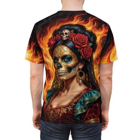Alternative view of Day of the Dead Sugar Skull All Over Print T-Shirt  - La Calavera Catrina
