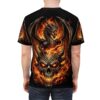 Fiery reds and oranges, alongside a grey dragon and skull, cover this oversized full print tee with a dark, intense vibe.