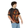Fiery Dragon Skull T-Shirt Gothic Flame All-Over Print 2