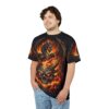Fiery Dragon Skull T-Shirt Gothic Flame All-Over Print 3
