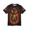 Fiery Dragon Skull T-Shirt Gothic Flame All-Over Print 4