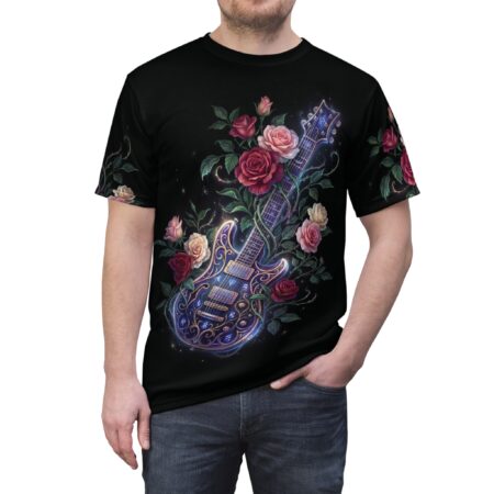 Floral Electric Guitar Tee – Rose Guitar All Over Print T-Shirt