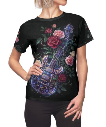 Floral Electric Guitar Women’s Tee — Rose Guitar All-Over Print